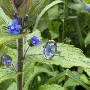 Anillo Flor Azul