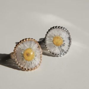 Anillo margarita enmarcada