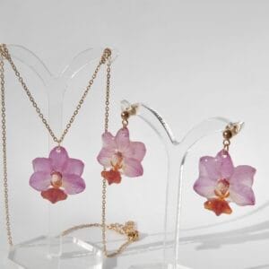 Pack Orquídea Lila - Collar y Pendientes