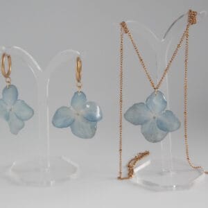 Pack Hortensia Azul – Collar y Pendientes