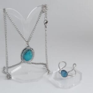 Pack Orquídea Azul - Collar y Anillo