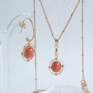 Pack Paniculata Naranja - Pendientes y Collar